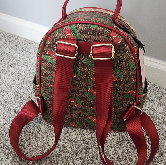 BNWT Juicy Couture Juicy Fruit Mini Backpack. Color Cherry Chestnut. - Picture 3 of 6